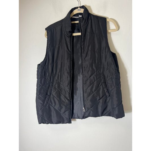 Kim Rogers Black Puff Vest Sz PL