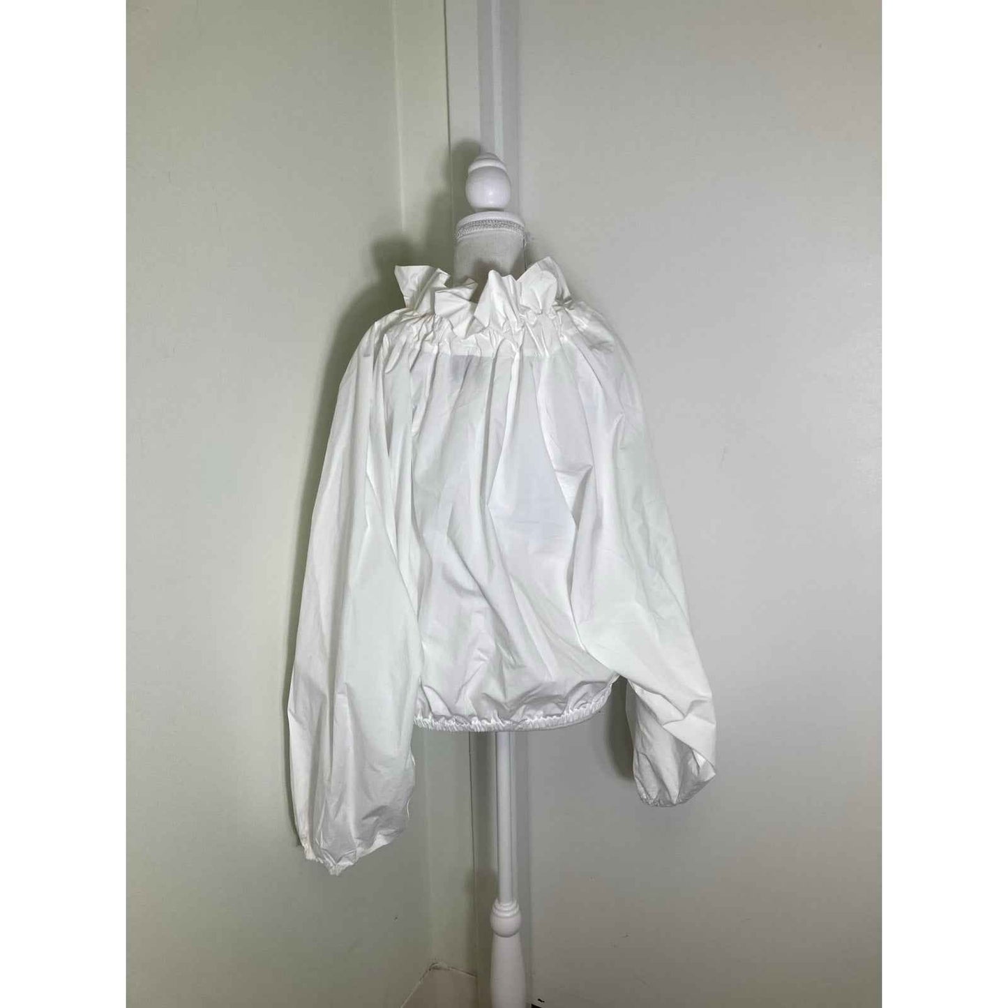 Patou White Cotton Long Sleeve Special Occasion Blouse Sz 40