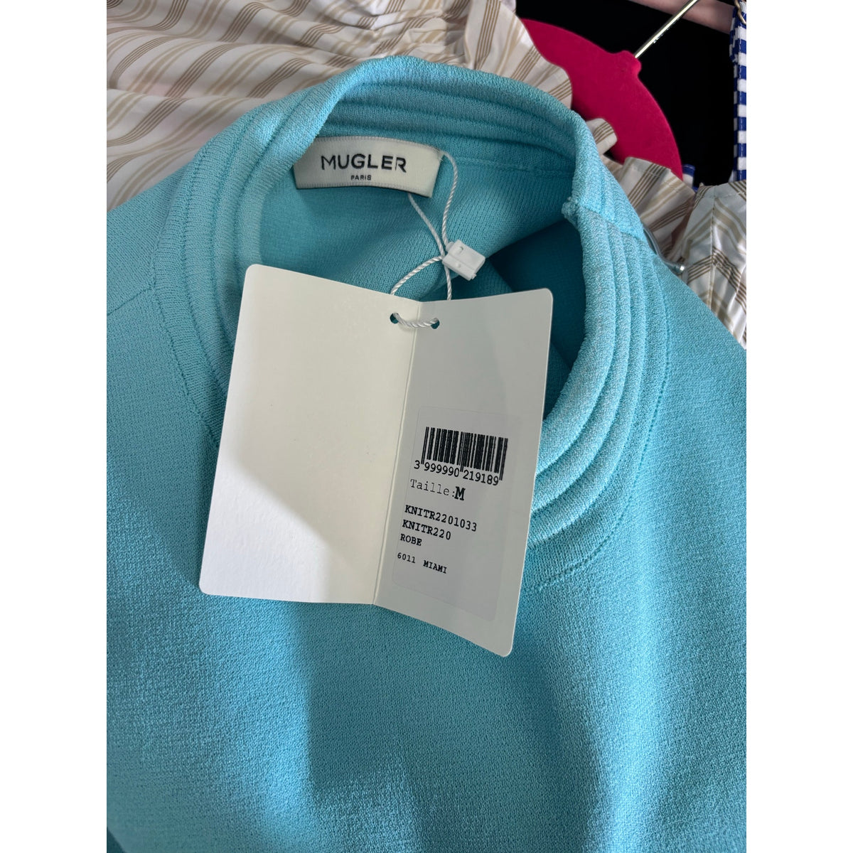 Mugler Teal Miami Cut Out Dress Sz M