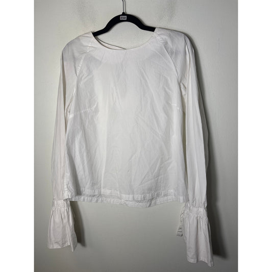 Frame White Cotton Flaire Cuffs Sz L