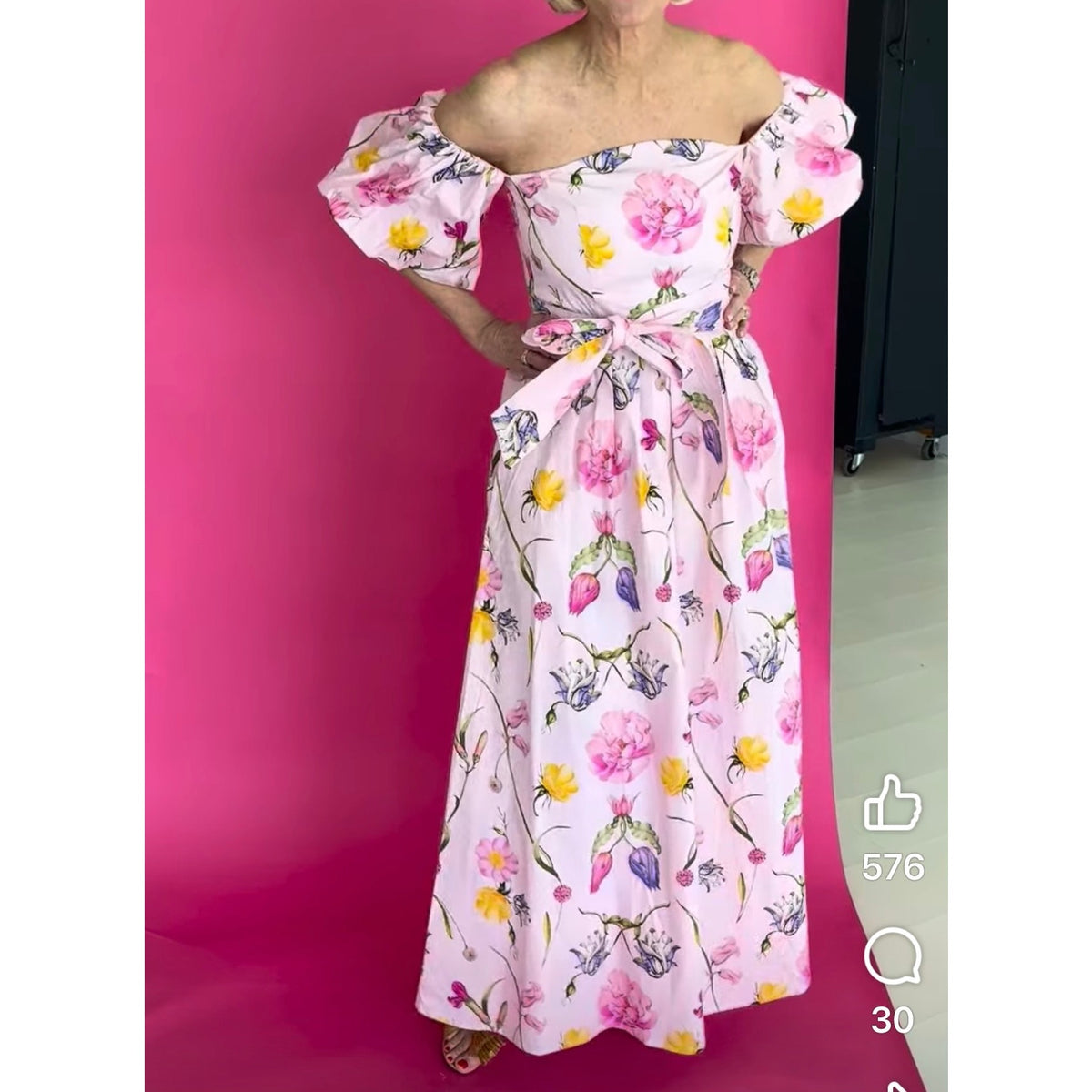 NWT Beyond by Vera Pink Floral Maxi Dress Sz S