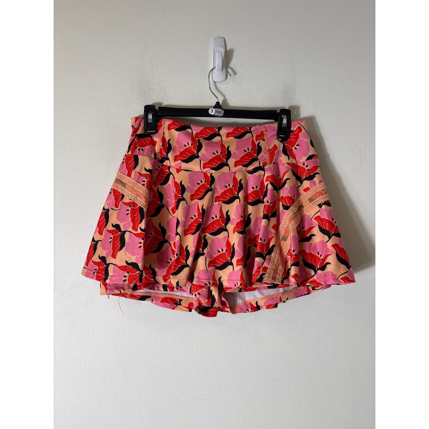 Free People Movement Orange Floral Tennis Skirt Sz XL