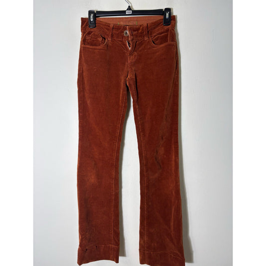 J. Brand Brown Rust Colored Flare Leg Corduroy Pants Sz 24