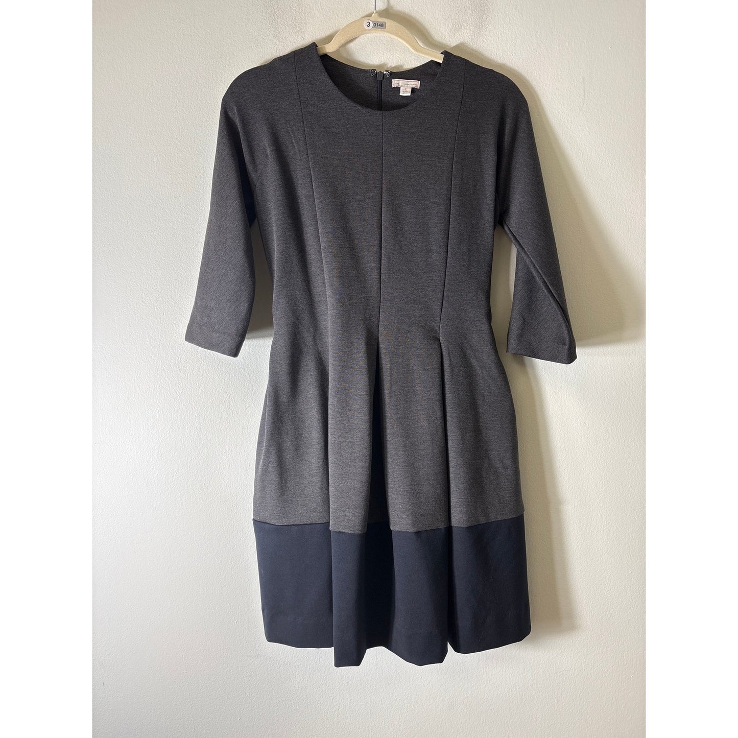 Gap Gray and Black Trim Long Sleeve A Line Dress Sz 2