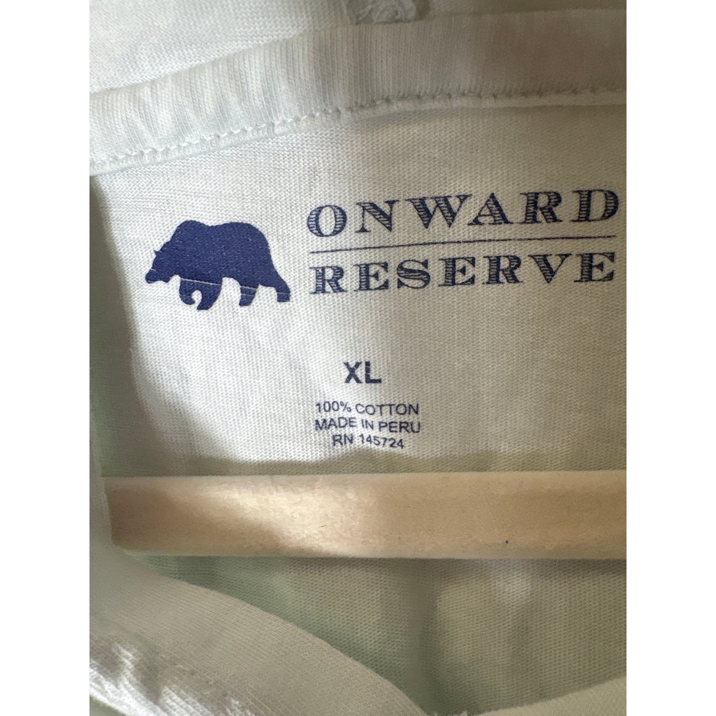 Men's Onward Reserve Pale Green Long Sleeve Cotton Tee Sz XL