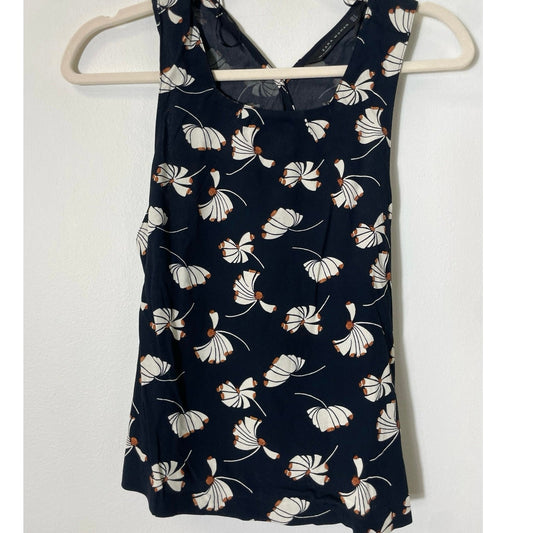 Zara Woman Black Patterned Tank Top Sz S
