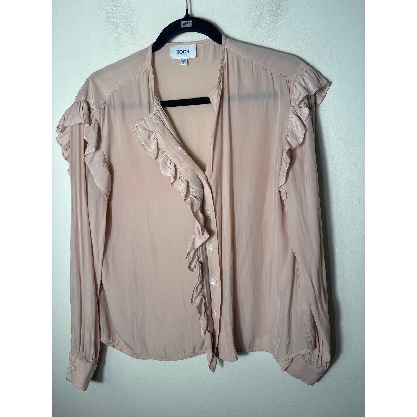Koch Pink Button Up Blouse Sz S