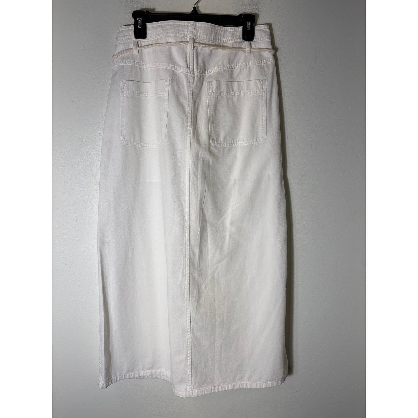 Lilla P Off White Denim Maxi Skirt with Rope Belt Sz 8
