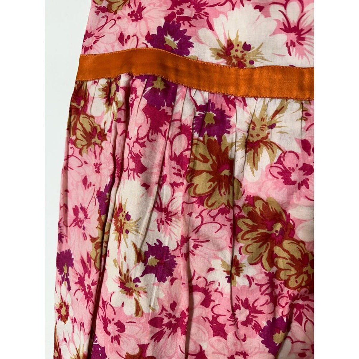 Saja Pink Floral Cotton A Line Skirt Size 6