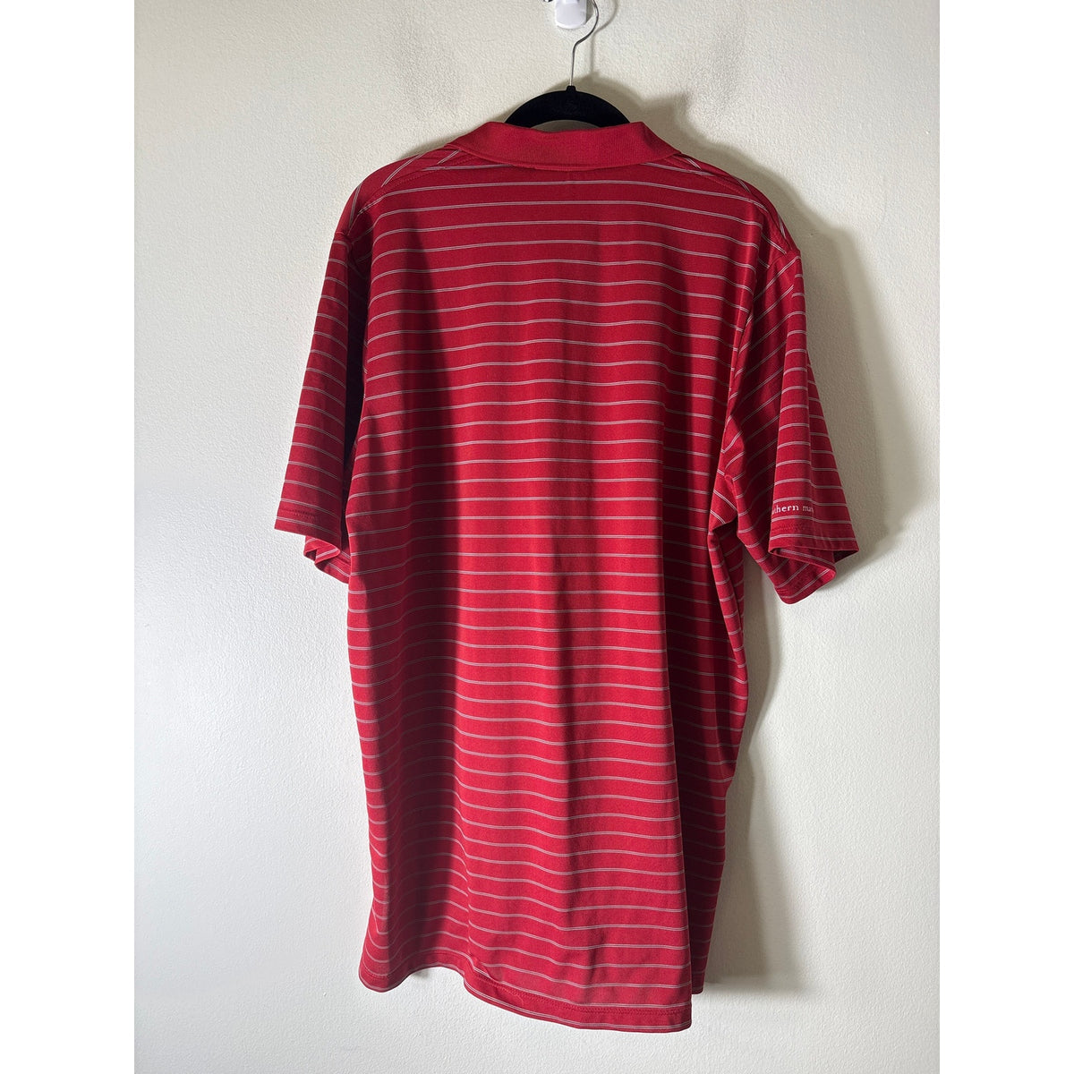 Men's Southern Marsh Red and Black Stripe Golf Shirt Sz L