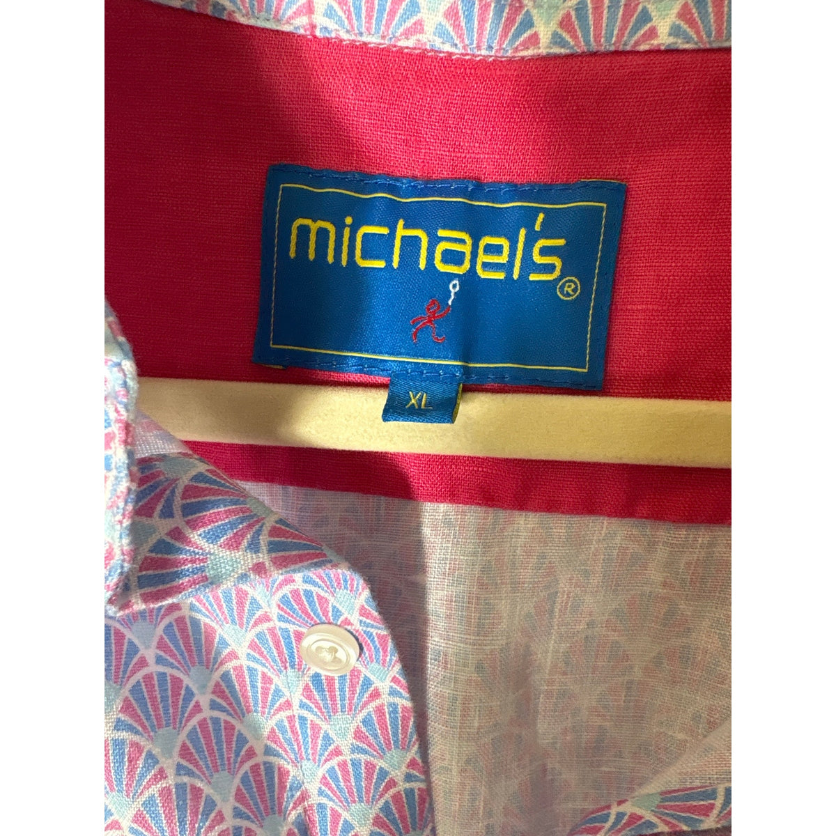 Michael's Pink and Blue Long Sleeve Button Up Shirt Sz XL