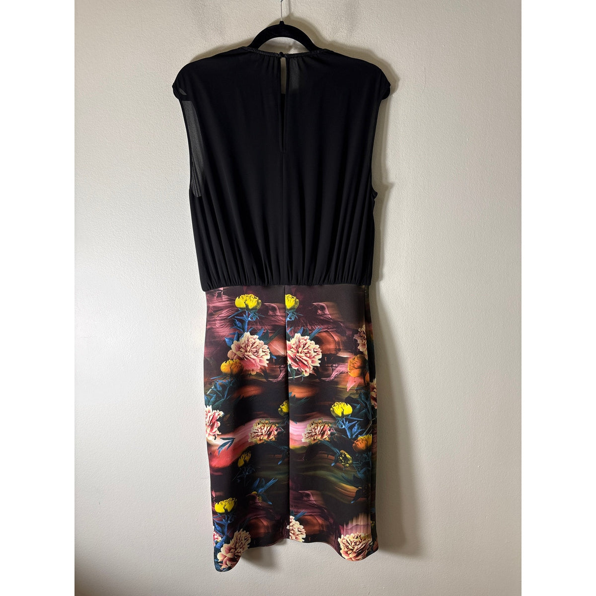 Clover Canyon Mixed Media Black Sleeveless Midi Dress Sz L