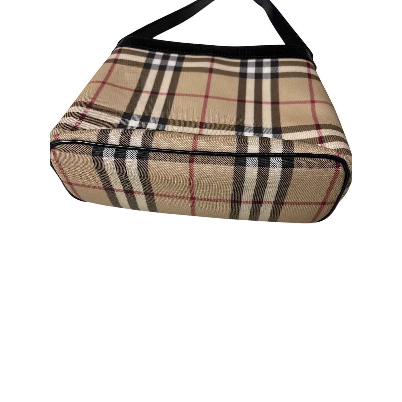 Burberry Classic Vintage Plaid Vinyl Handbag 10"x 8"