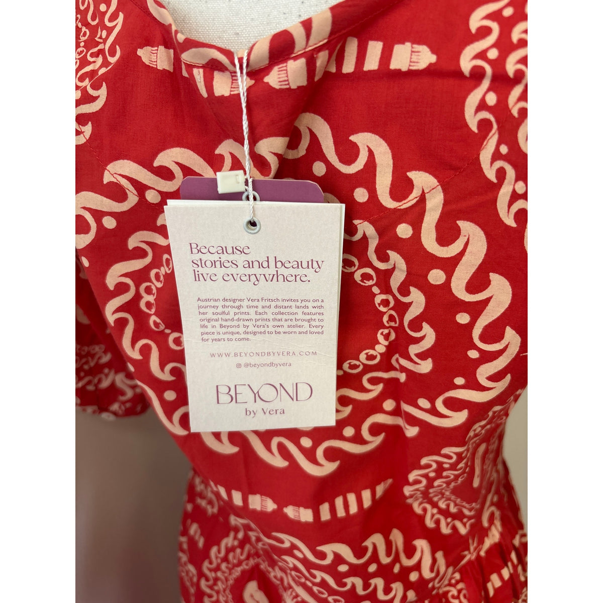 NWT Beyond by Vera Daisy Sail Away Red and Cream Dress Sz S