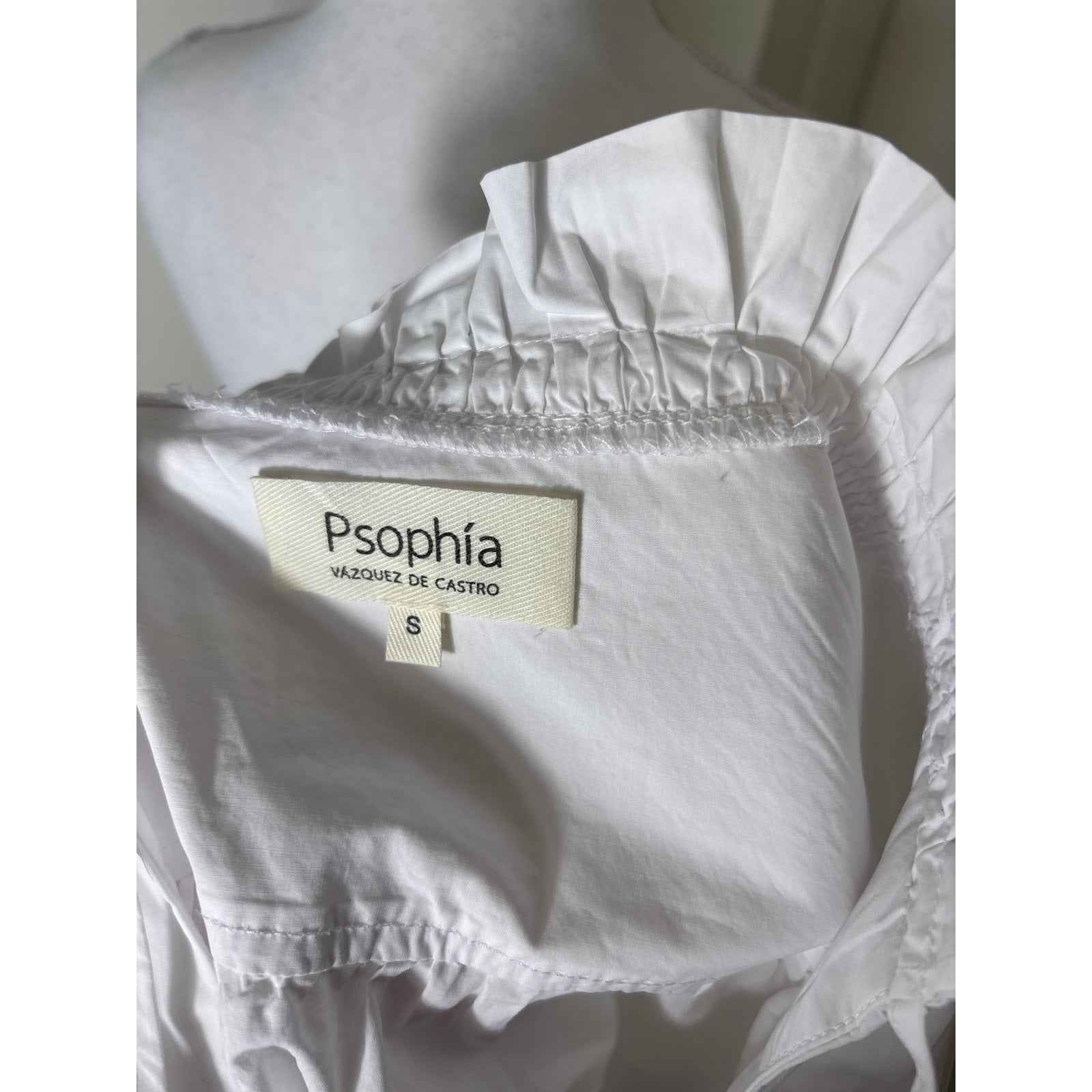 Psophia Vazquez de Castro White Cotton Half Sleeve Shirt Sz S
