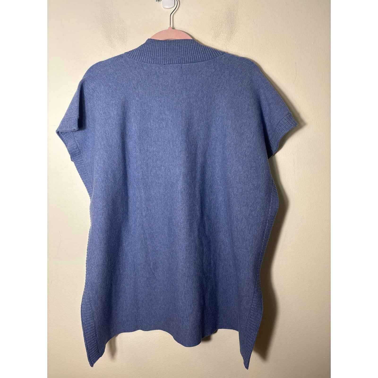 J'Envie Blue Sweater Pullover Poncho Style Sweater Sz one size