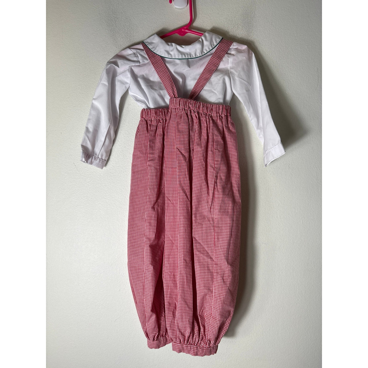 Boys Vintage Kids By Me Red&White Smocked Santa Longalls/White shirt Sz 24m