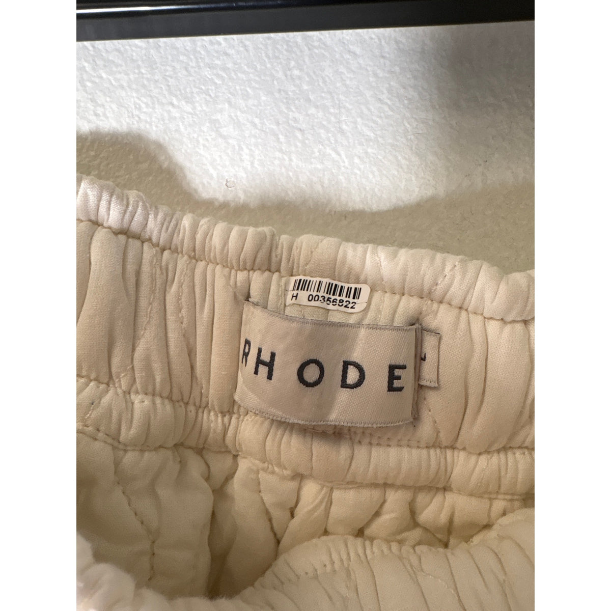 RHODE White Quilted Floral Short Shorts Sz L