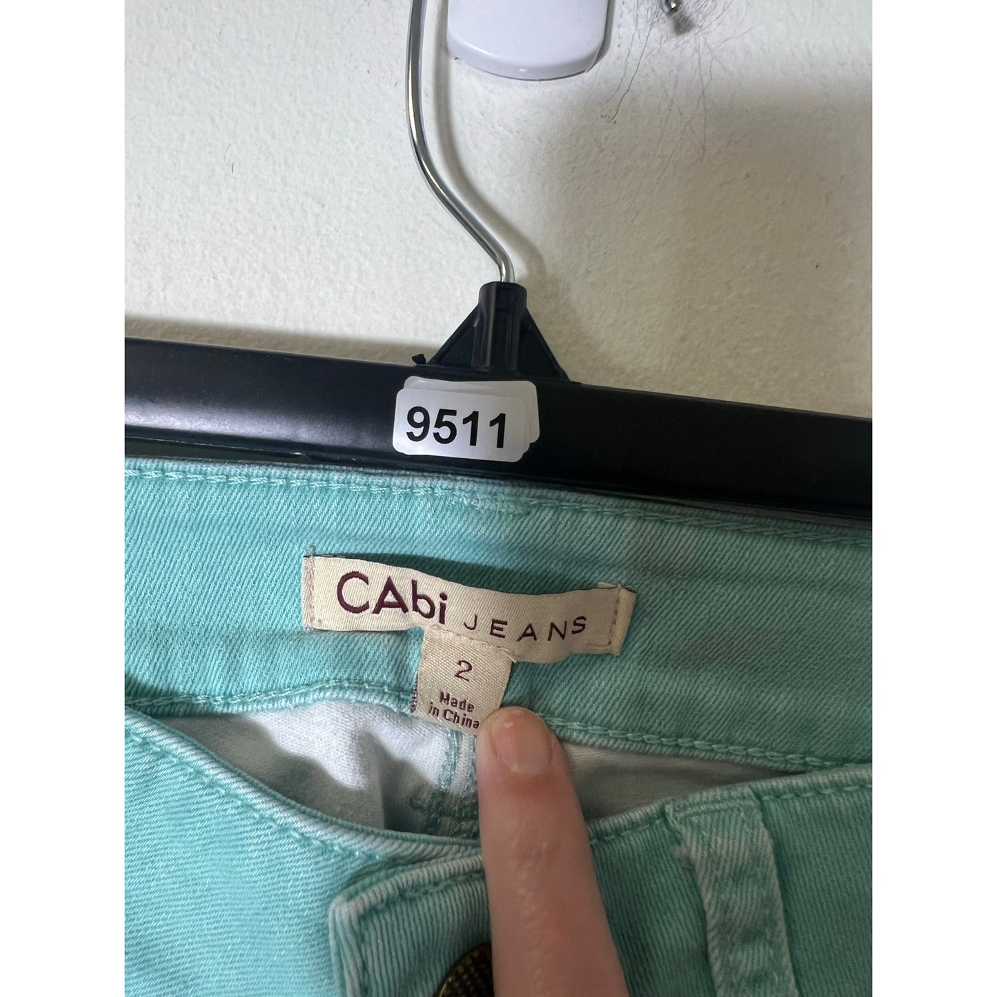 Cabi Teal Blue Skinny Ankle Jean Sz 2