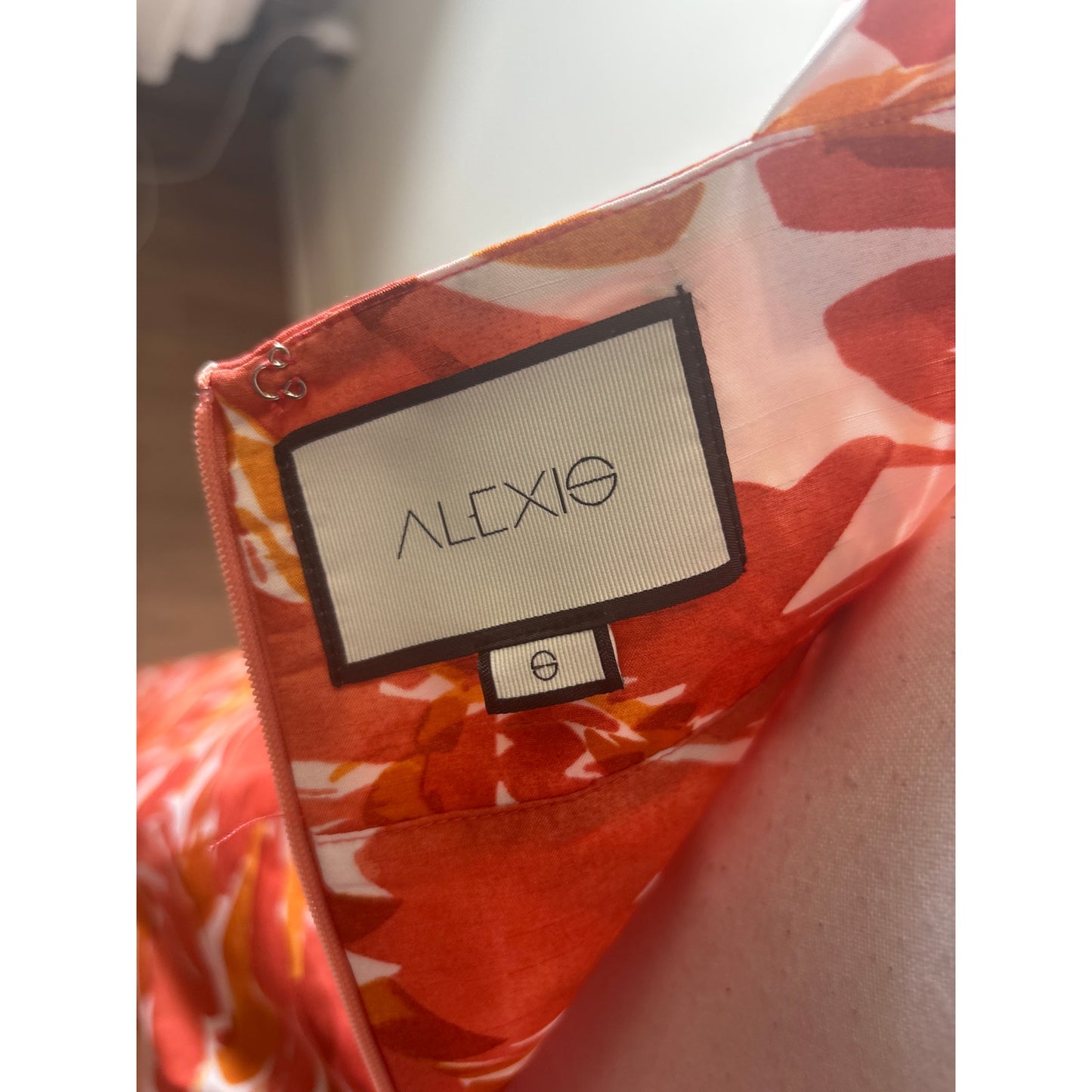 Alexis Pinkish Orange Floral Sleeveless Wide Leg Jumpsuit Sz S