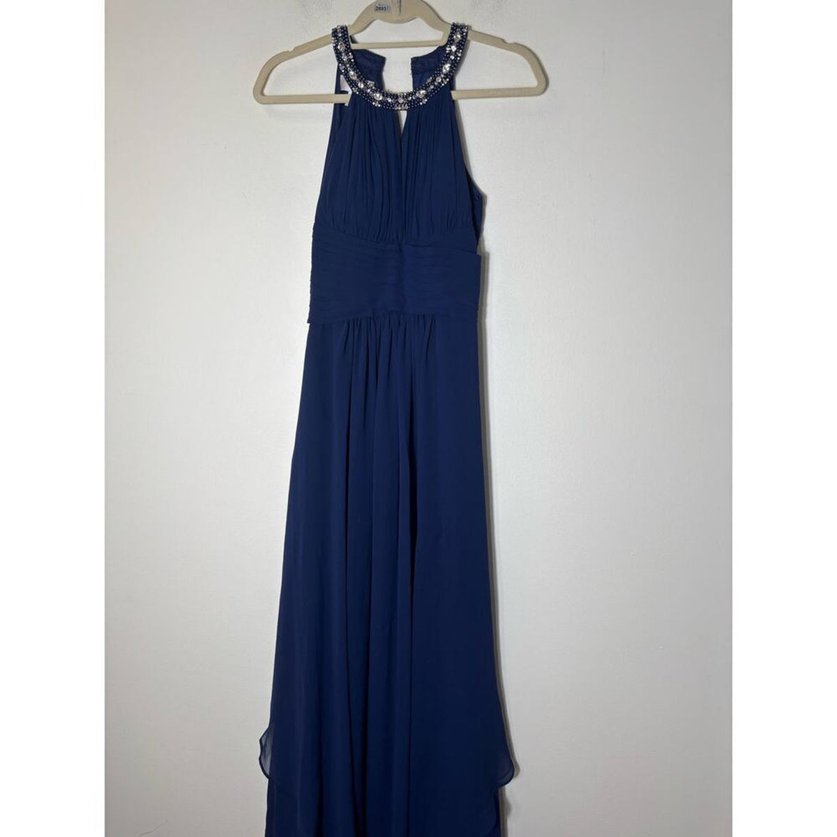 Donna Morgan Navy Chiffon Evening Gown Size 0
