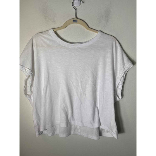 We The Free White Cap Sleeve Cotton Tee Shirt Sz M