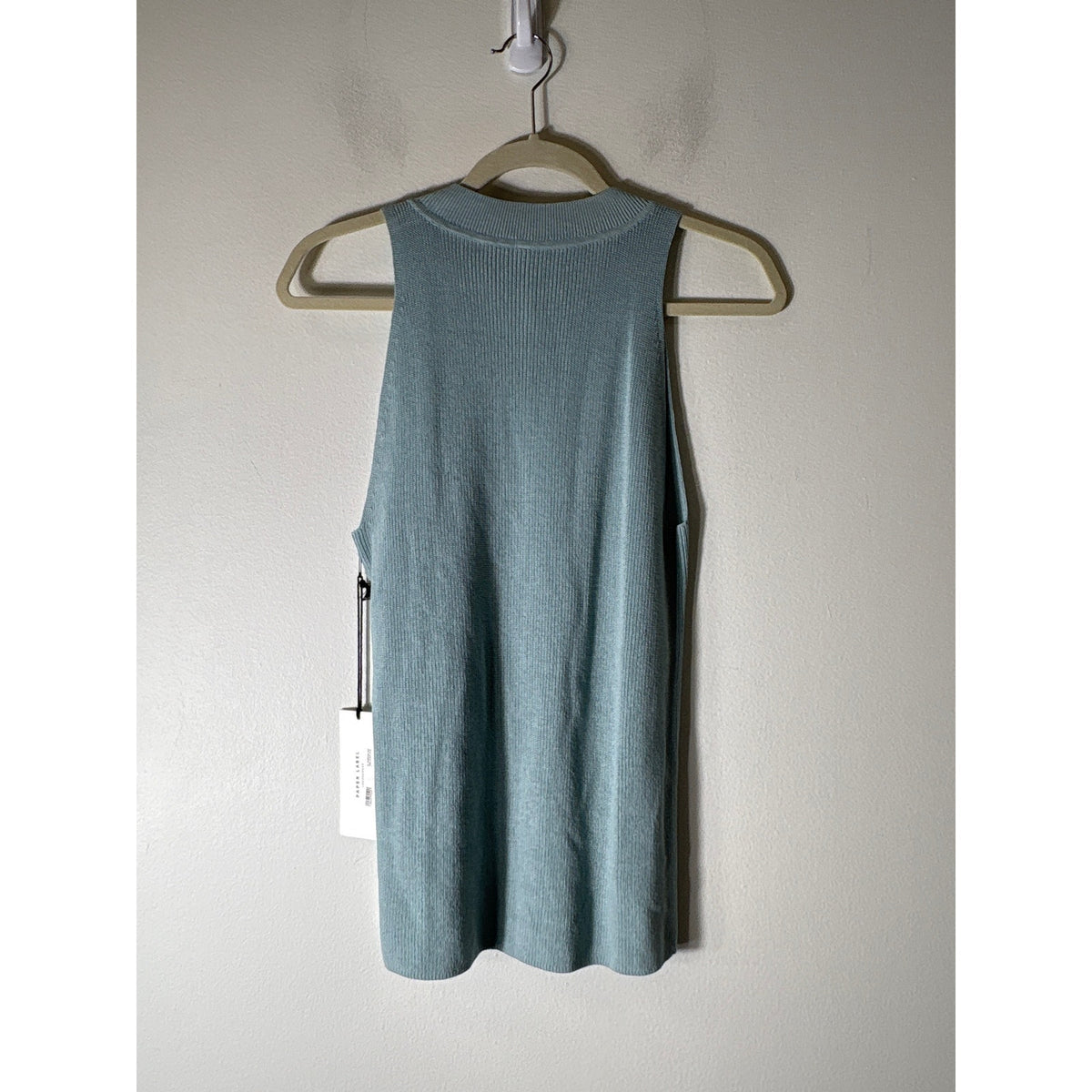 NWT Paper Label Sage Green Sleeveless Knit Sweater Sz L