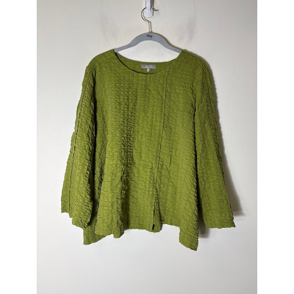 Habitual Olive Green Long Sleeve Textured Fabric Shirt Sz M