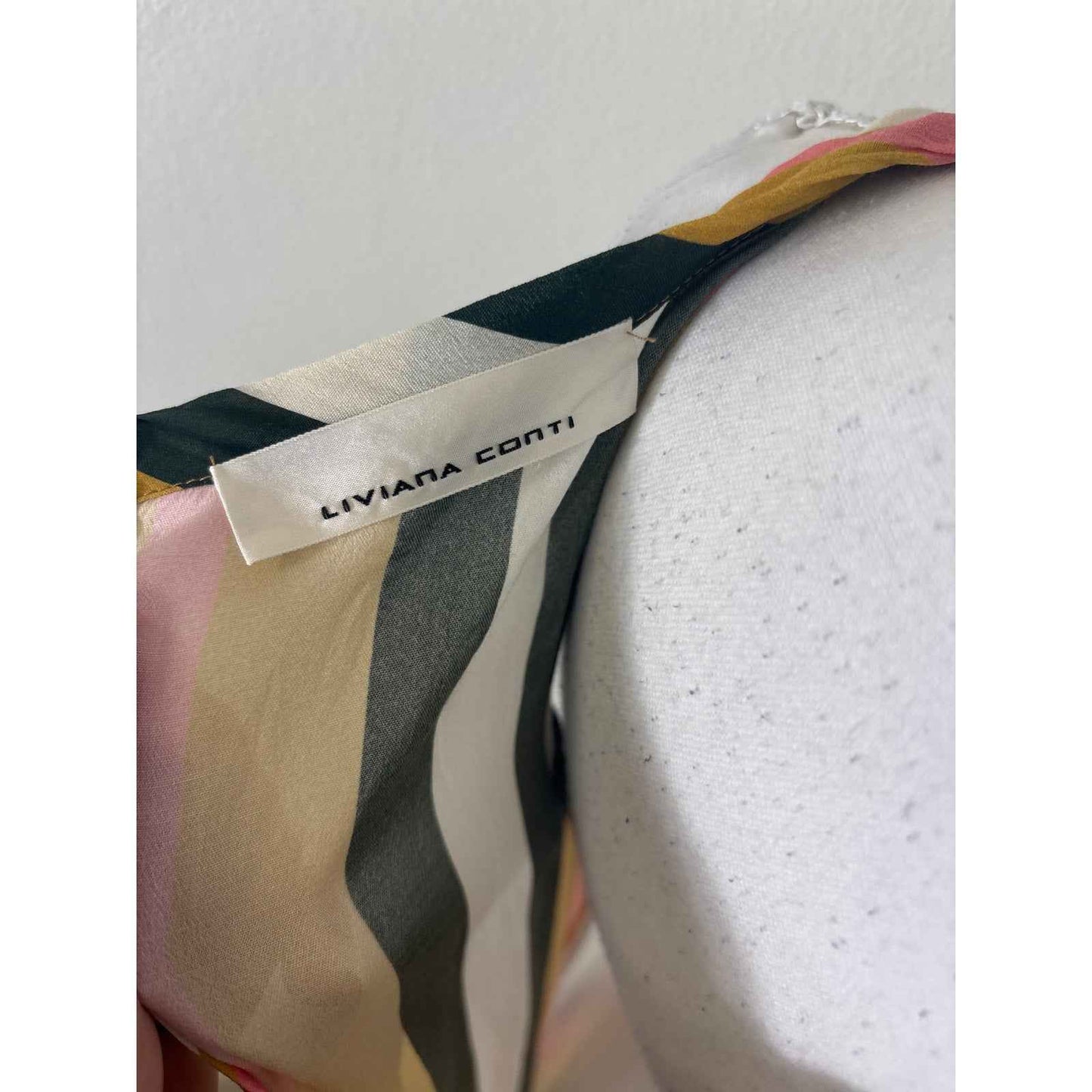 Liviana Conti Sleeveless Striped Maxi Dress Sz 44