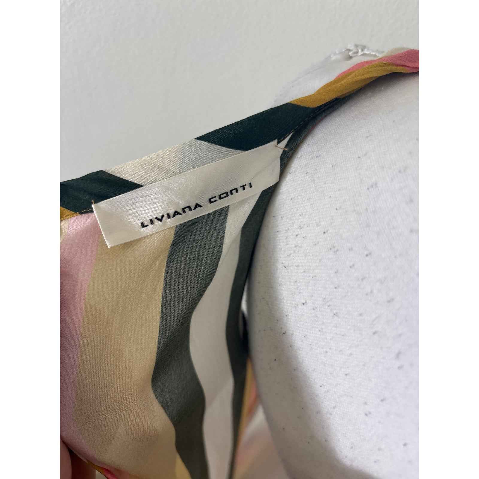 Liviana Conti Sleeveless Striped Maxi Dress Sz 44