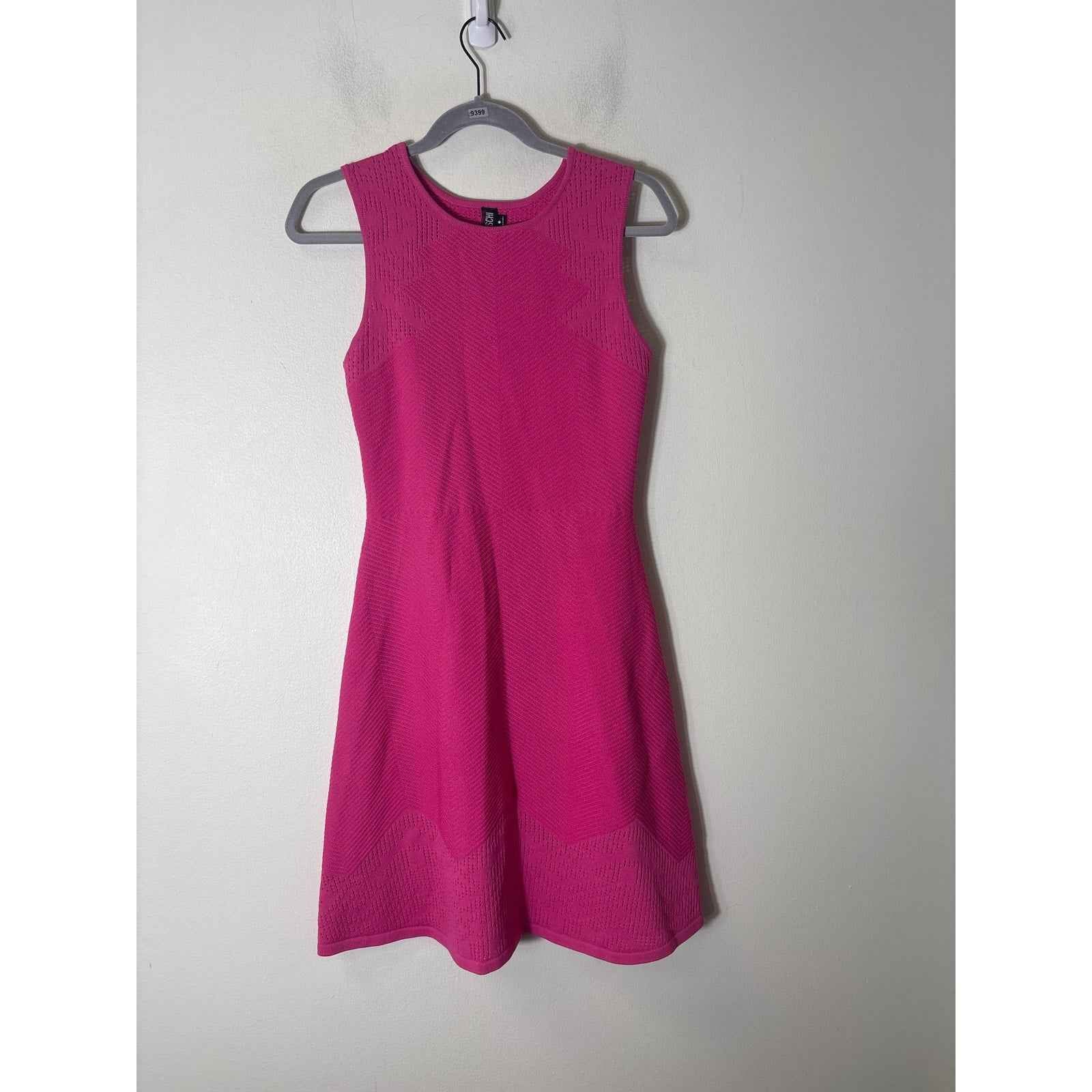 joana Baraschi Hot Pink Sleeveless Knit A-Line Midi Dress Sz M