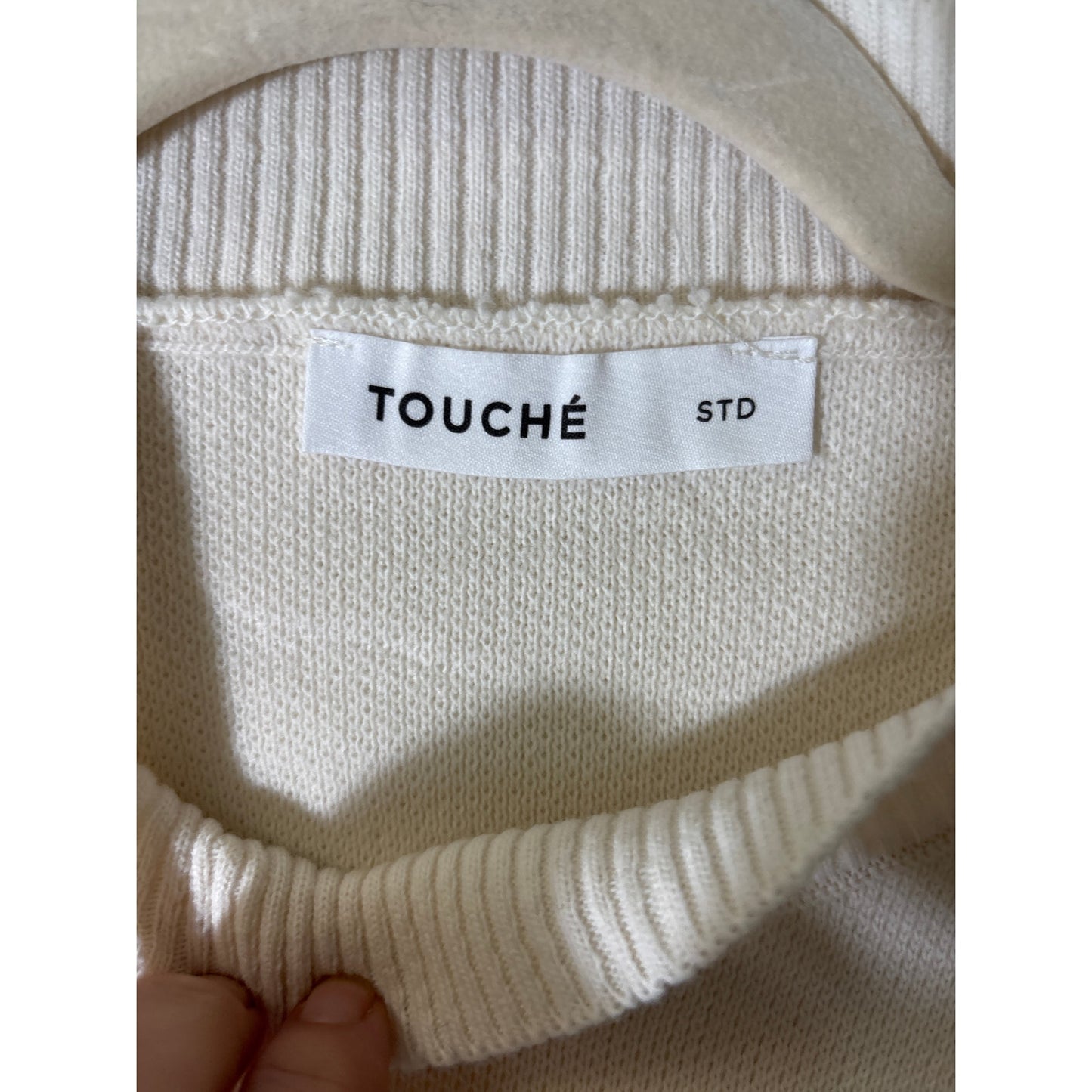 Touche Cream Mock Neck Slouchy Sweater Sz M