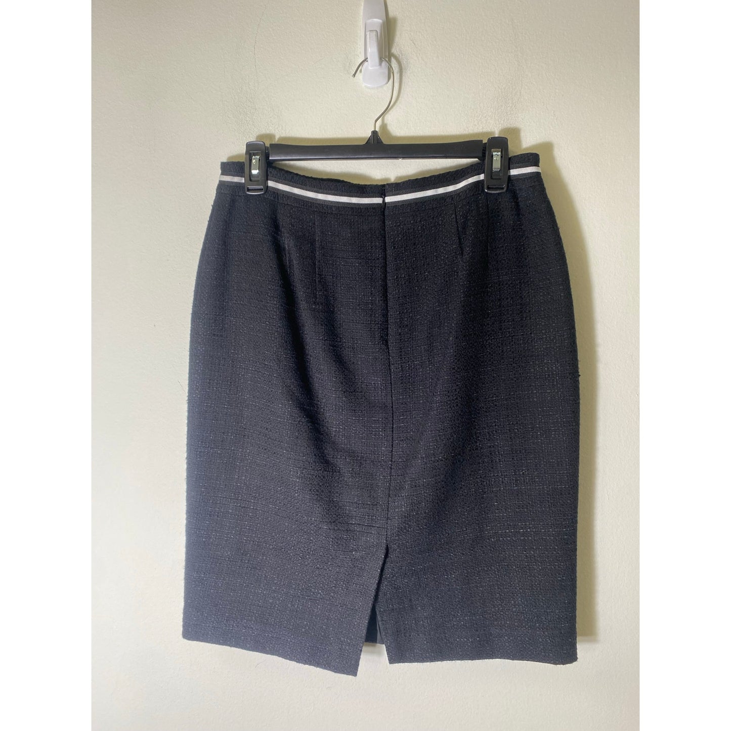 Talbots Black Skirt W Ribbon Trim Sz 6P