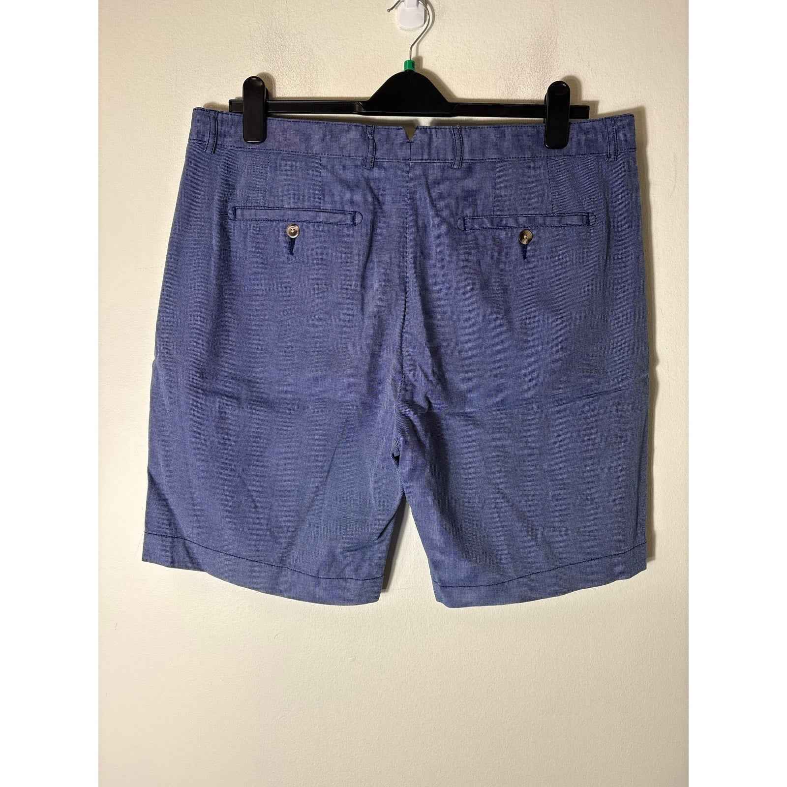 NWOT Men's Cremiux Blue and White Flat Front Cotton Shorts Sz 38