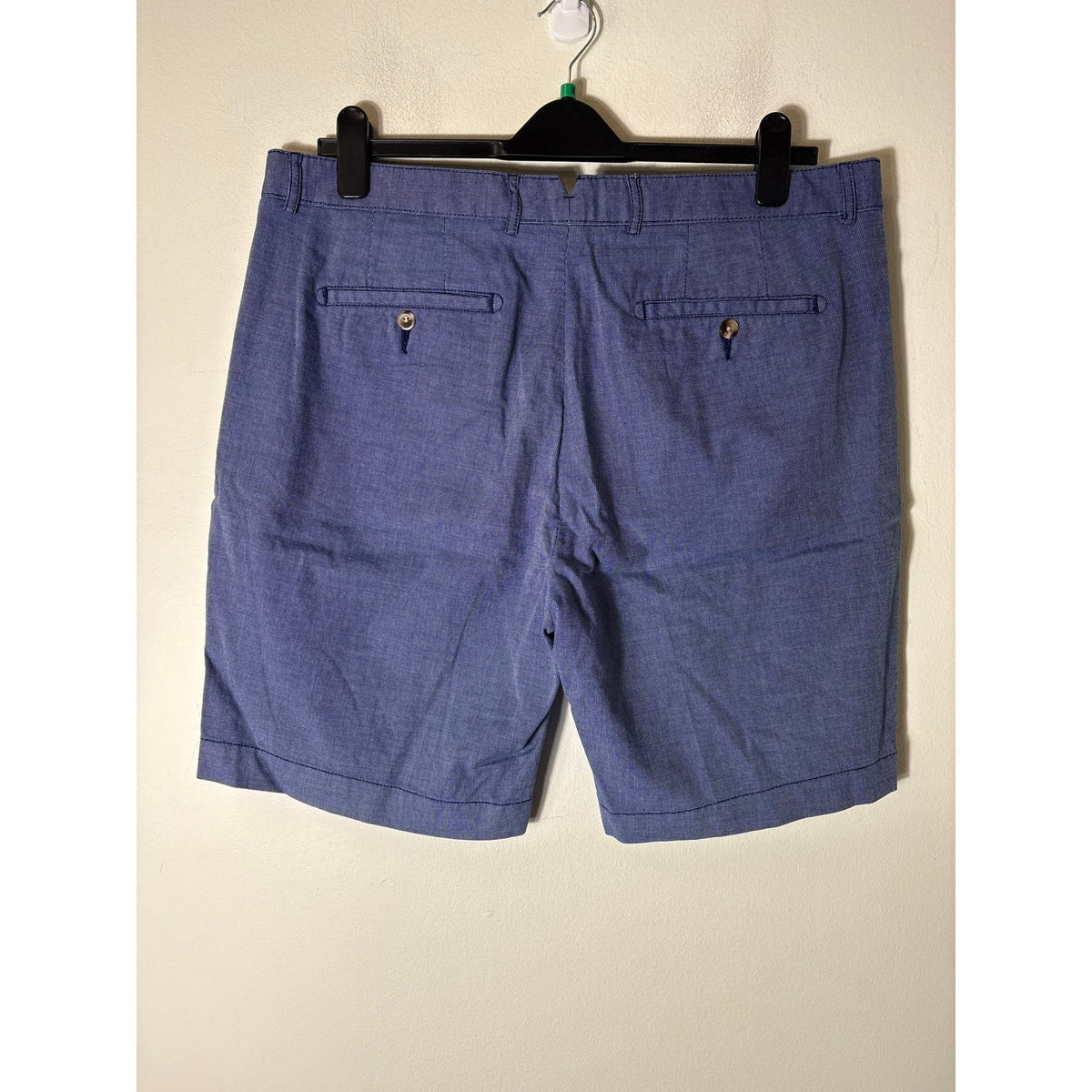 NWOT Men's Cremiux Blue and White Flat Front Cotton Shorts Sz 38