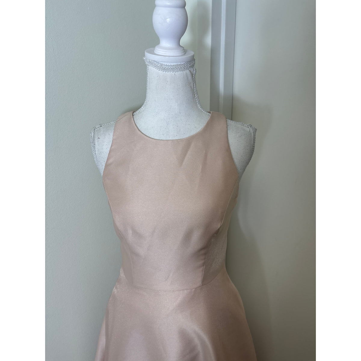 Alfred Sung Champagne Sleeveless A-Line Floor Length Gown sz 6