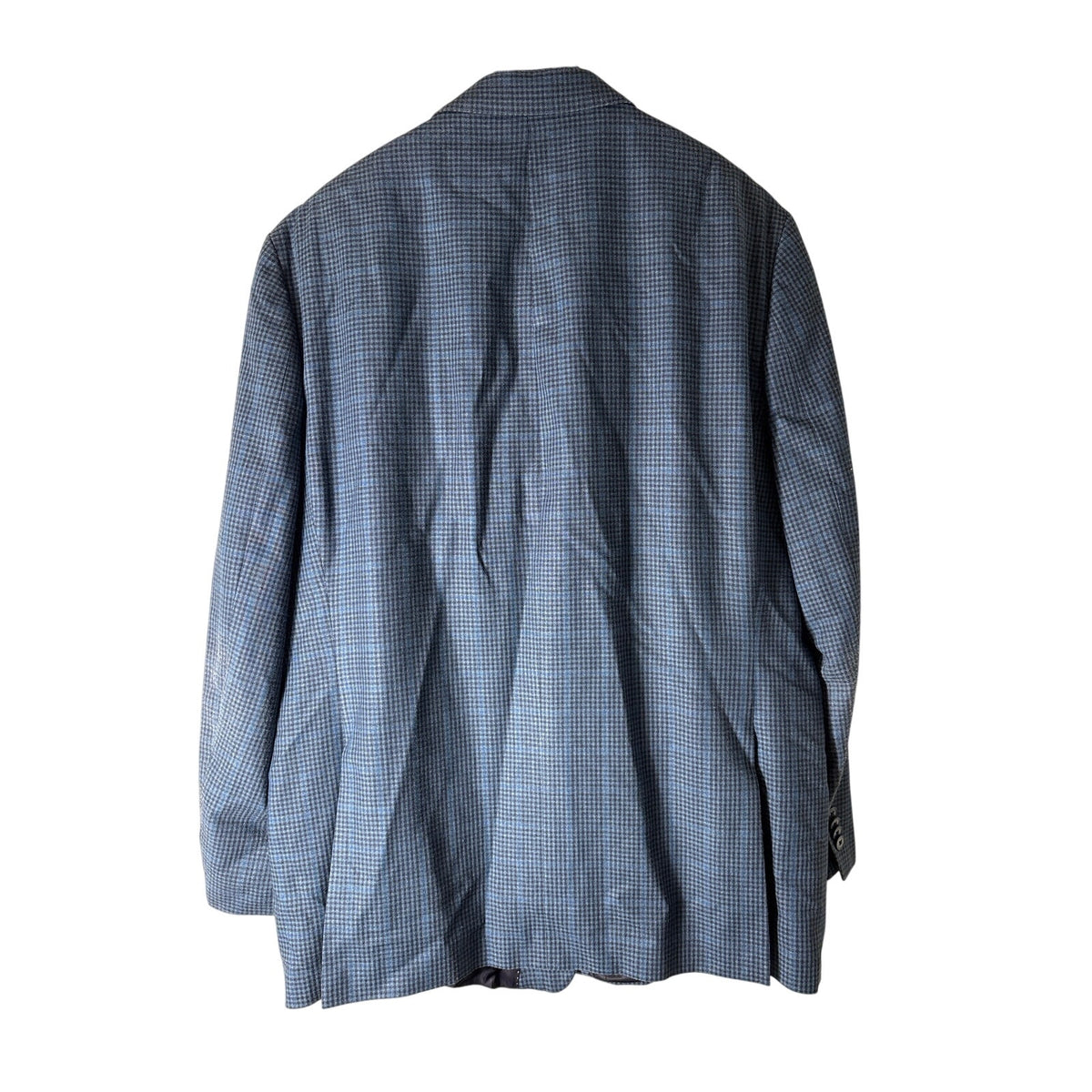 Mens Austin Reed Navy and Blue Checked Blazer Sz 48L