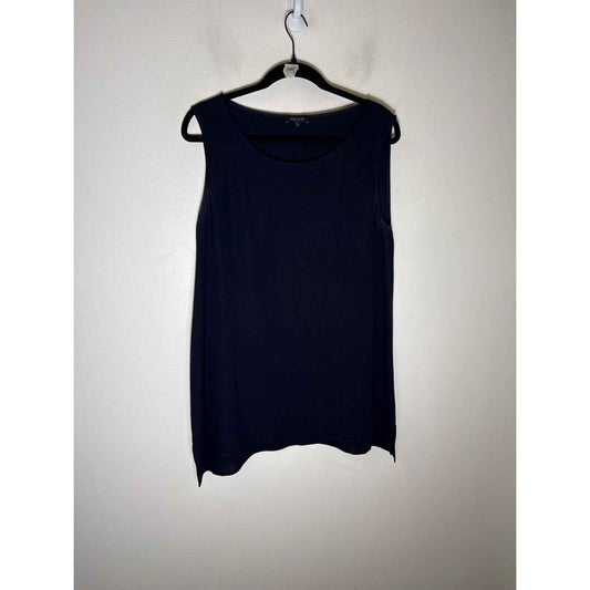 Lafayette 148 Navy 100% Silk Top Sz XL