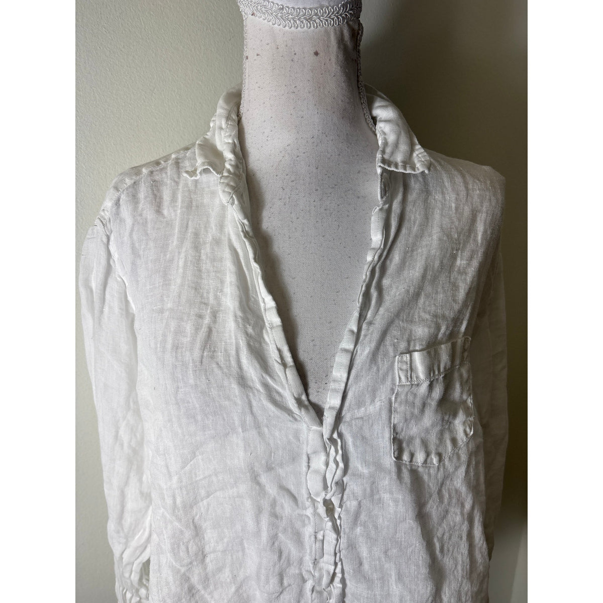 Frank & Eileen Crisp White Long Sleeve Button Up Shirt Sz M