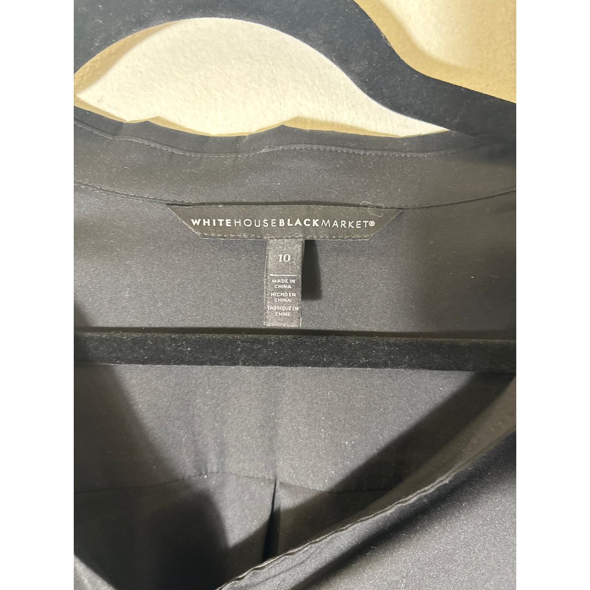 White House Black Market Black Long Sleeve Button Up Shirt Sz 10