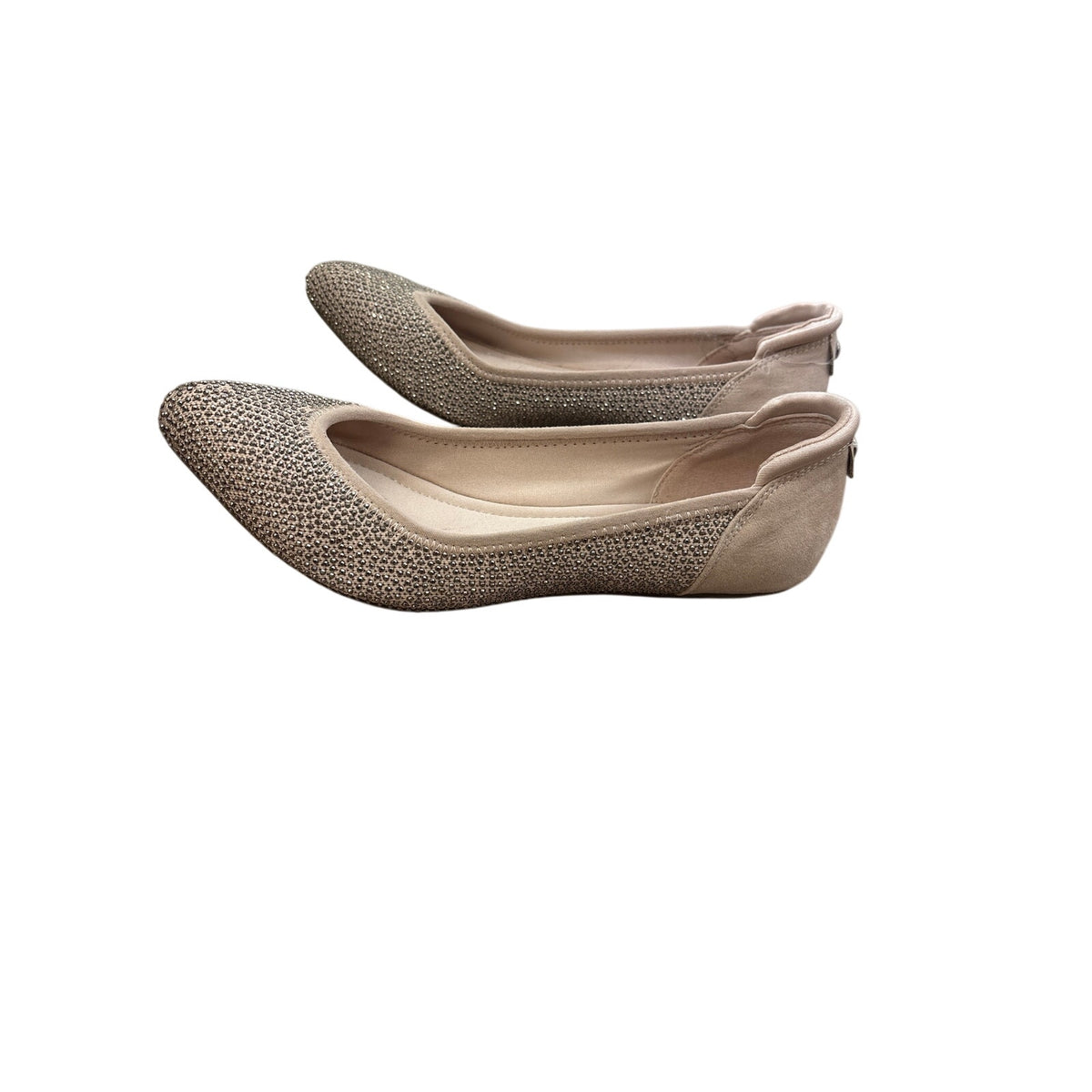 Anne Klein Blush Pink Rhinestone Pointy Toe Flat Sz 8