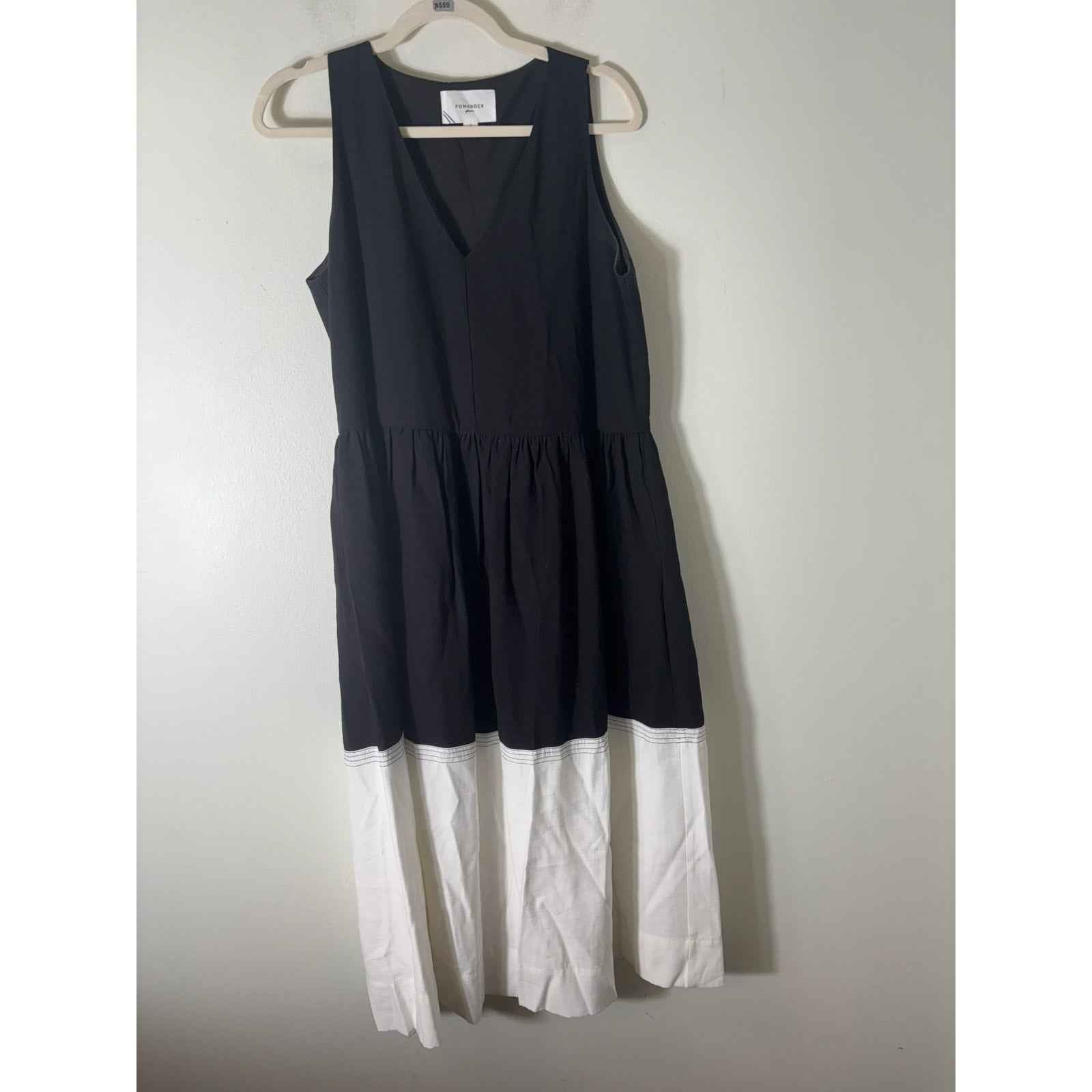 Pomander Black w white Hemline Maxi Dress Sz S