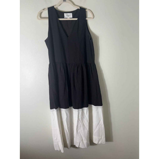 Pomander Black w white Hemline Maxi Dress Sz S