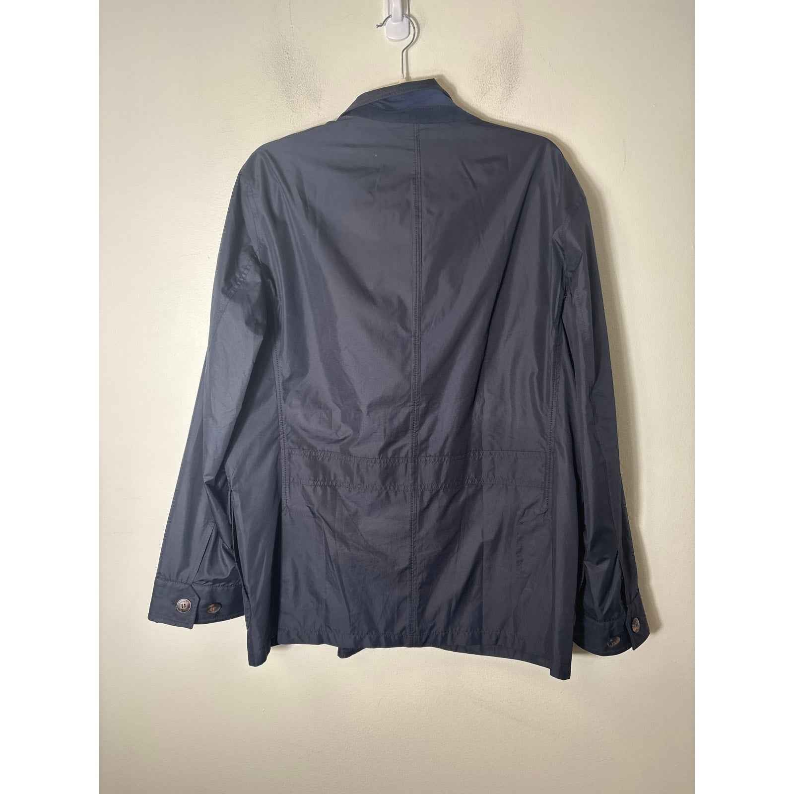 Mens Robert Talbott Navy Zip Up Wind Breaker Sz M