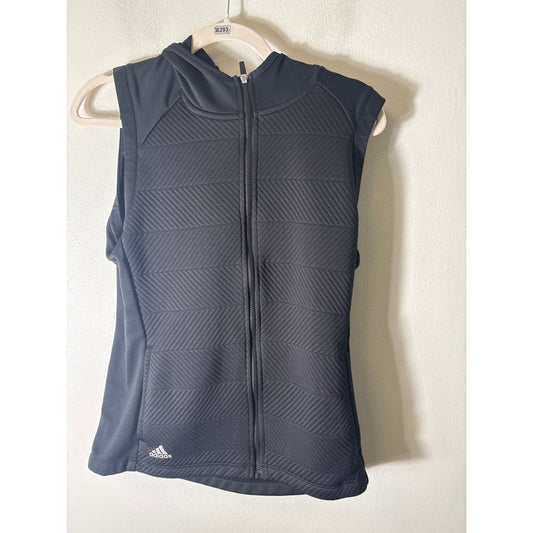 Woman's Adidas Black Sleeveless Hooded Athletic Vest Sz S