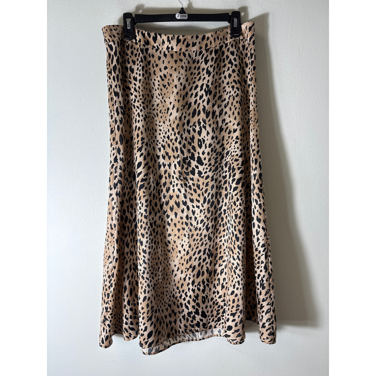 MNG Tan Cheetah Print Back Zip Maxi Skirt Sz M