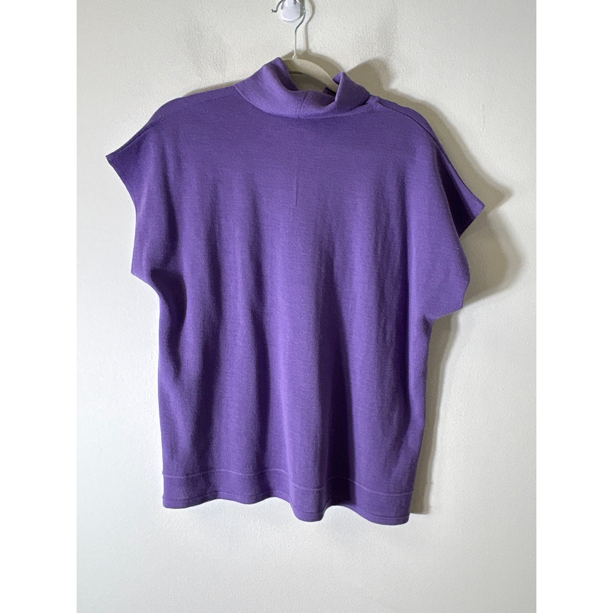 Kris Fashion Purple Cap Sleeve Turtleneck Sweater Sz S