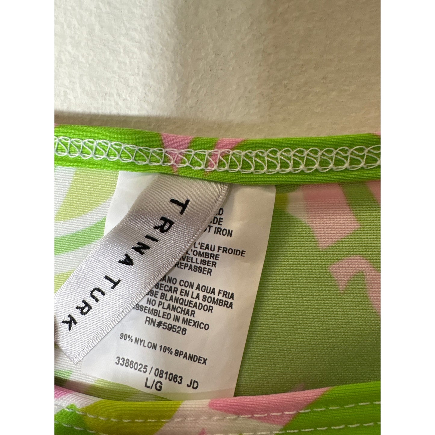 Trina Turk Pink Green Palma Swim Cover UP Sz L