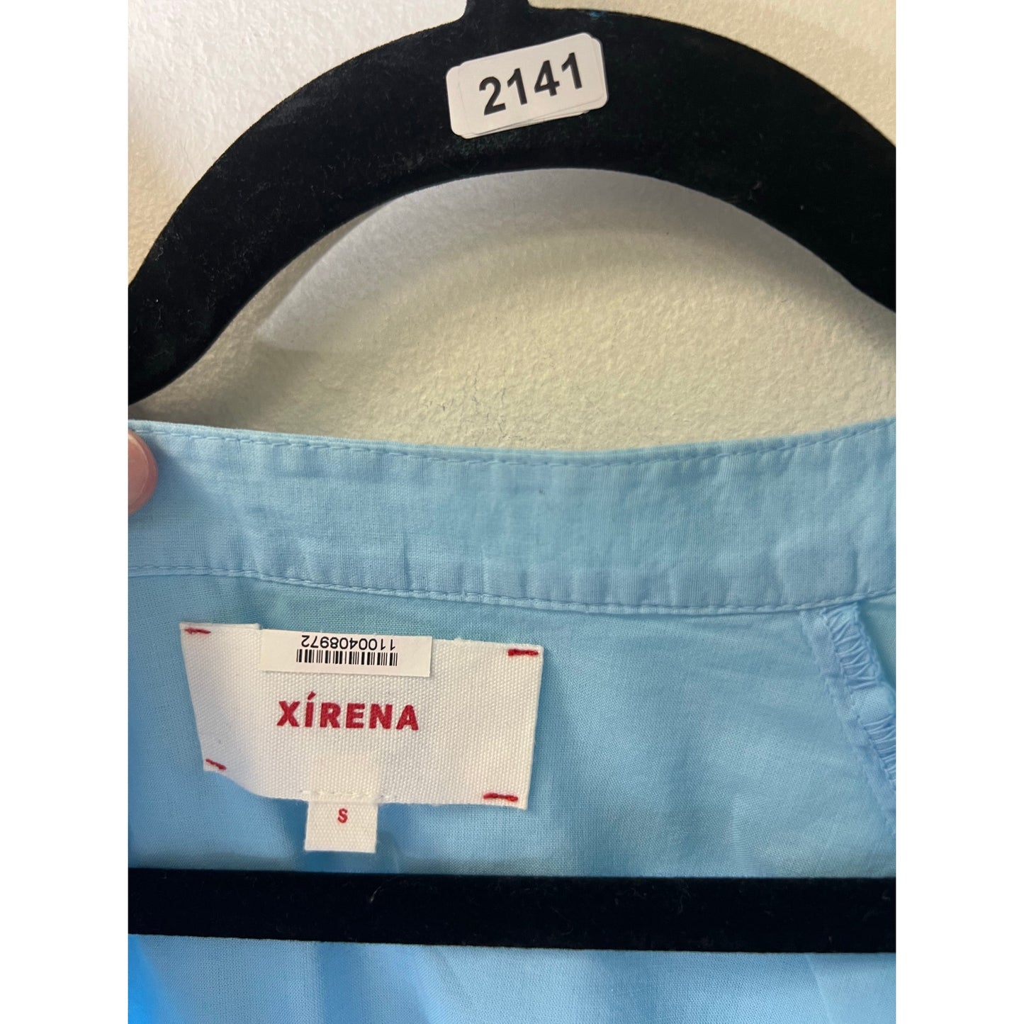 Xirena Pale Blue Cotton Long Sleeve Shirt Sz S