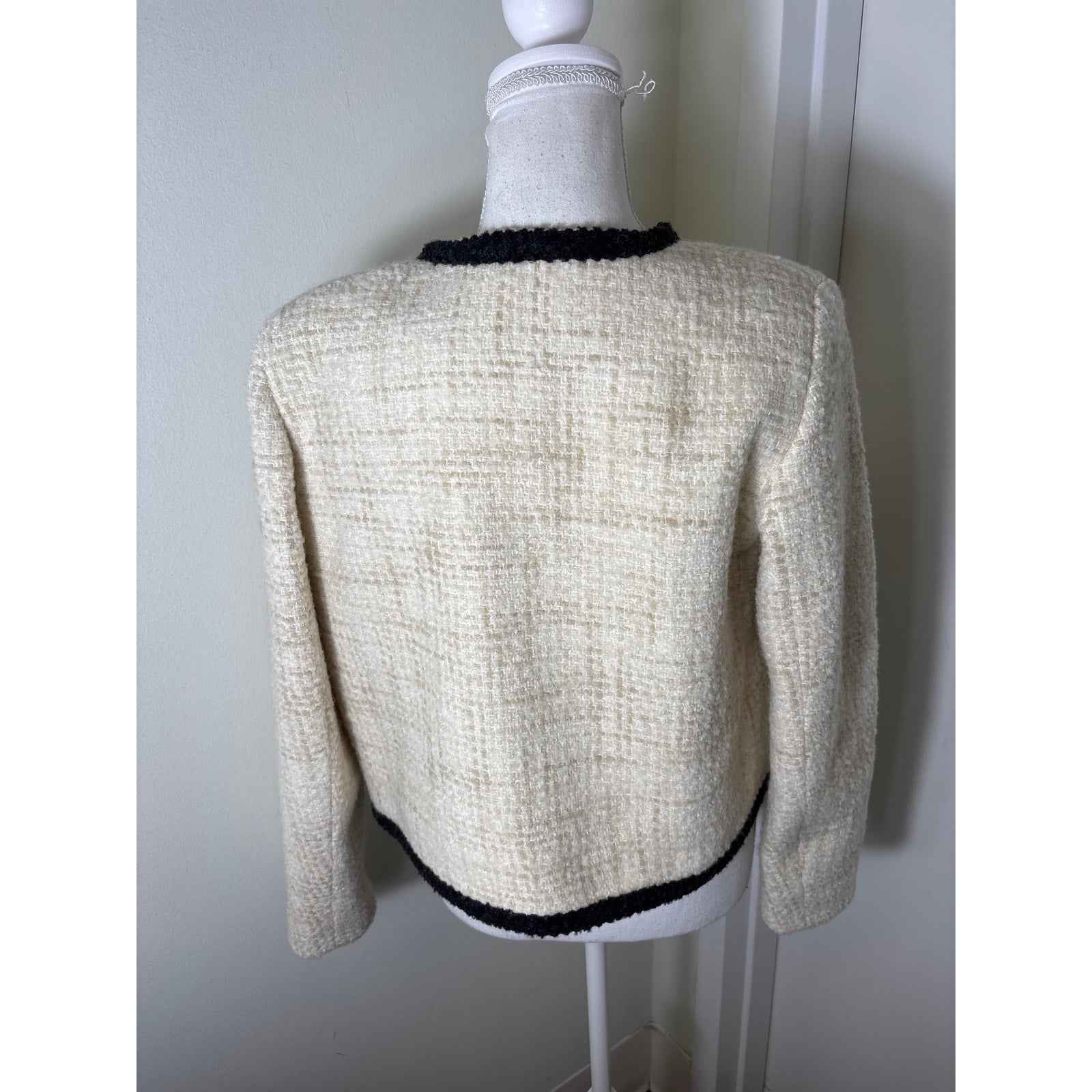 ba&sh Cream Boucle Jacket Sz 2 (small)